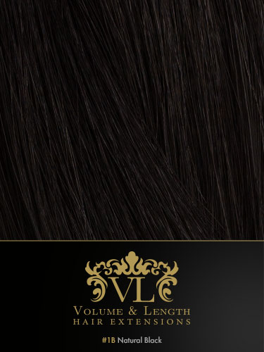 VLII Remy Weft Human Hair Extensions #1B-Natural Black 16 inch 150g