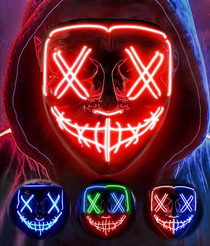 Happy Halloween LED Mask - Red