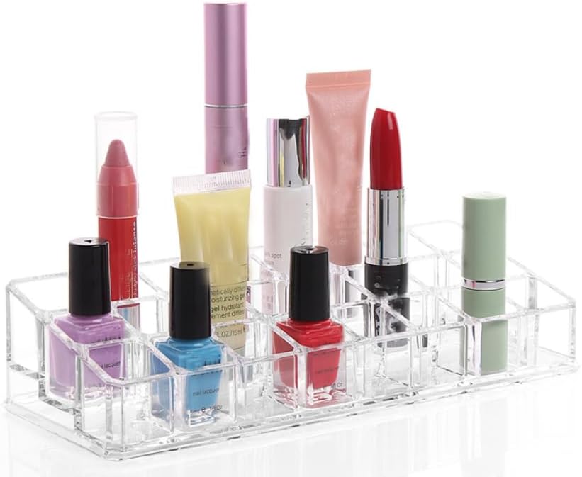 DJUNXYAN 24 Grids Transparent Acrylic Lipstick Holder