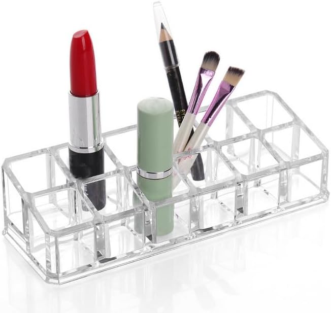 SF-1030 Kamay's Cosmetic Lip Stick Holder Make Up Clear Acrylic Organiser storage box with 12 Sections