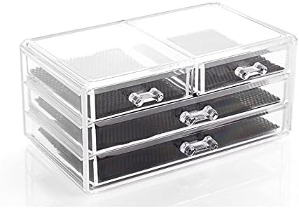 SF-1005-2 Kamays Acrylic Make Up Storage Box Drawers Large 3 Tiers 4 Drawers Crystal Transparent Cuboid Beauty & Make Up Organizer
