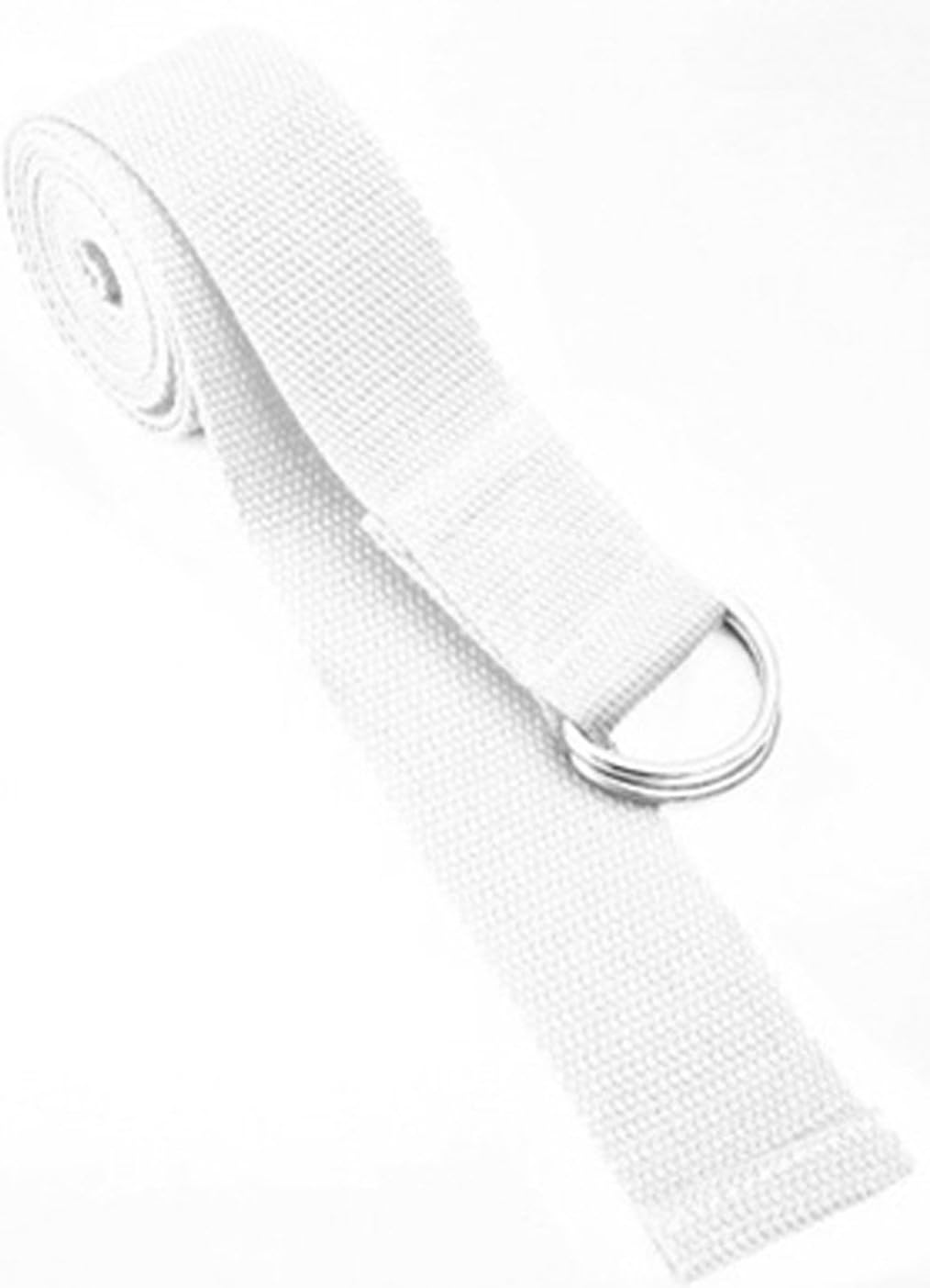 Kamay D-ring yoga belt Yoga Exercise Tool(180cm length and 4cm width) (White)