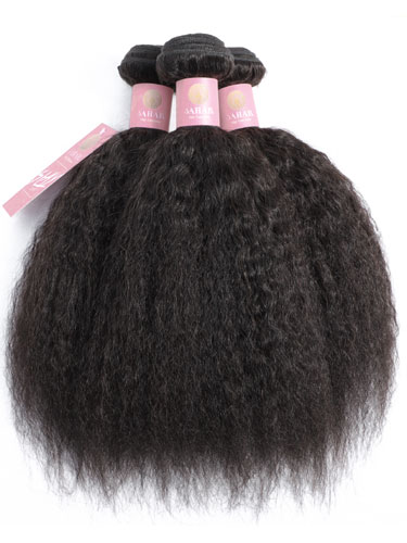 Sahar Slay Human Hair Extensions Bundle (6A) - #Natural Black Kinky Straight