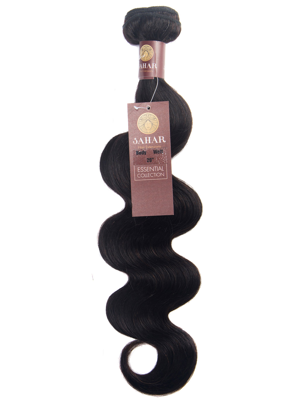 Sahar Essential Virgin Remy Human Hair Extensions 100g 8a Body Wave 1b Natural Black 20