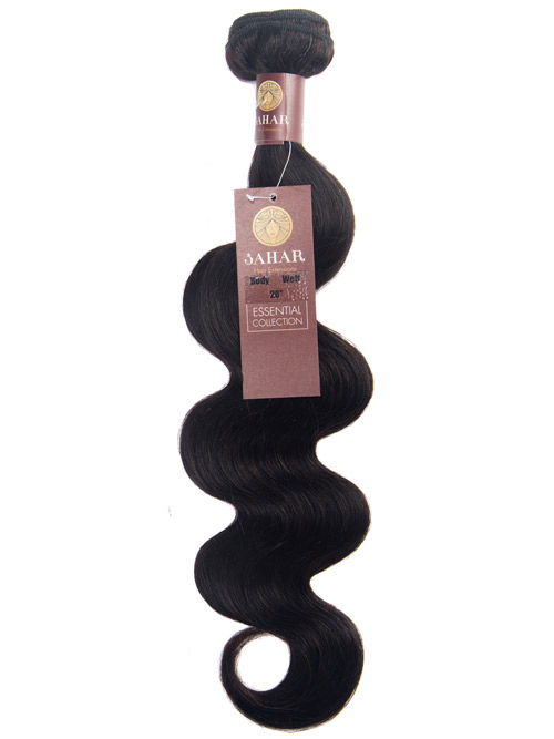 Sahar Essential Virgin Remy Human Hair Extensions 100g 8a Body Wave 1b Natural Black 20